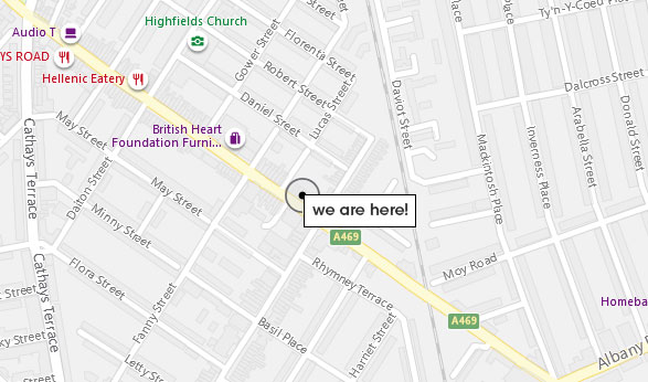 Map of our location Portland House, Bute Street, Cardiff